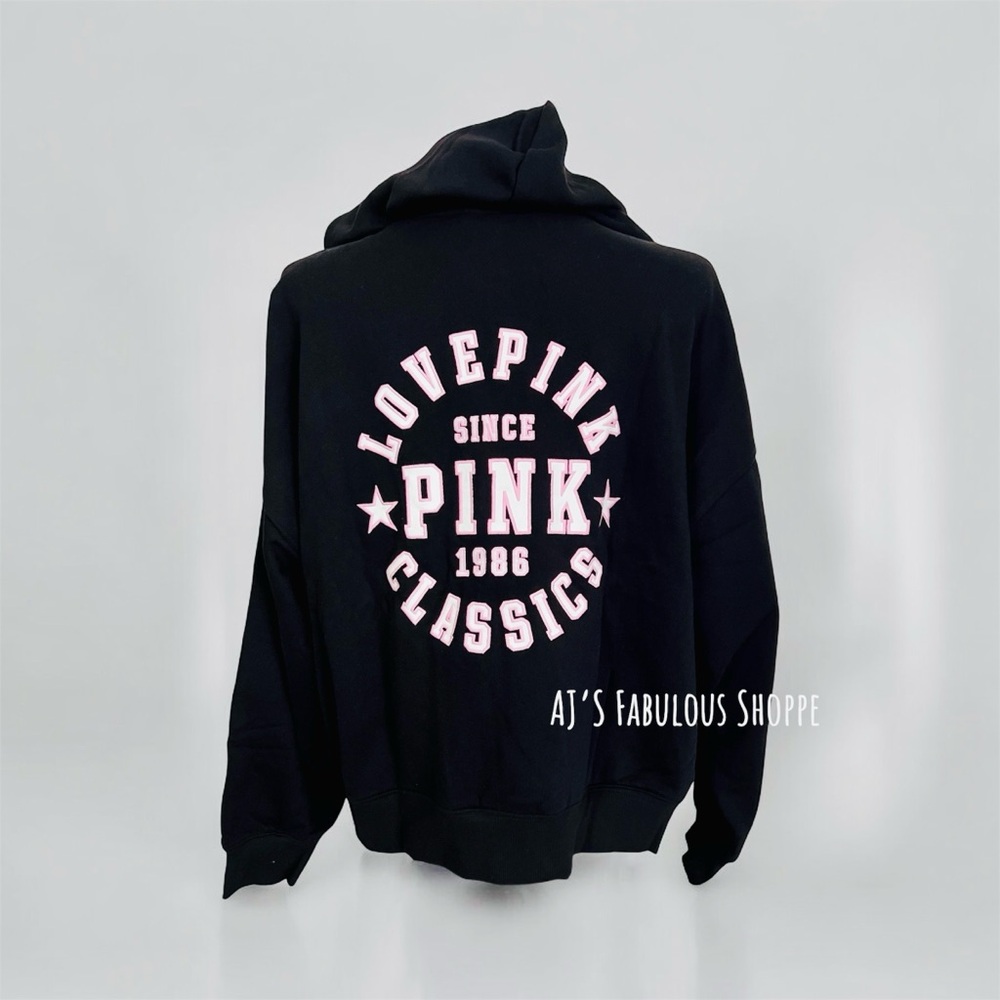 VS PINK XL FULL ZIP HOODIE LIMITED EDITION IN PINK & DOG LOGO NWT